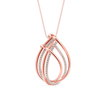 Prolate Diamond Charm Pendant Rose Gold