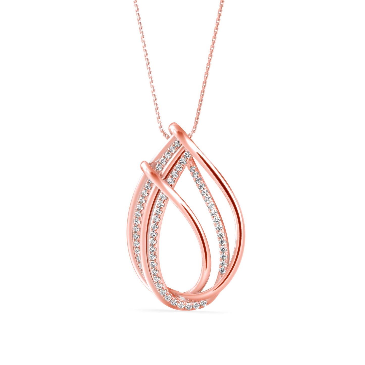 Prolate Diamond Charm Pendant Rose Gold