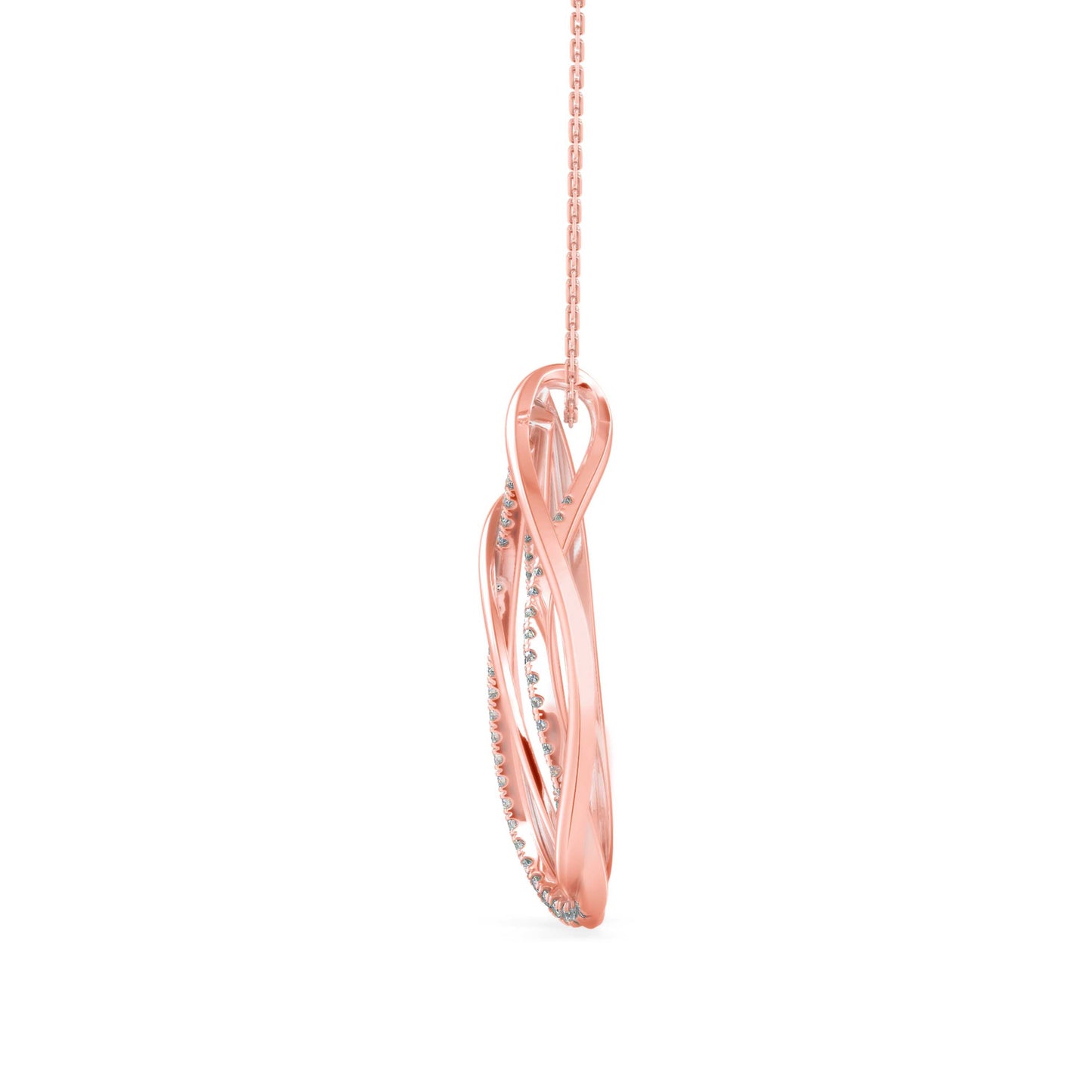 Prolate Diamond Charm Pendant Rose Gold