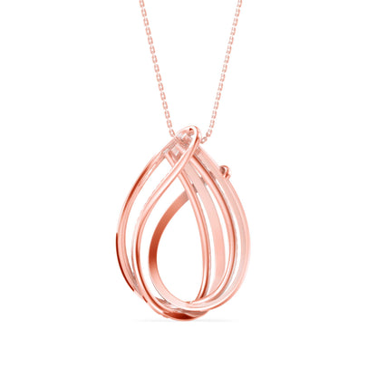 Prolate Diamond Charm Pendant Rose Gold