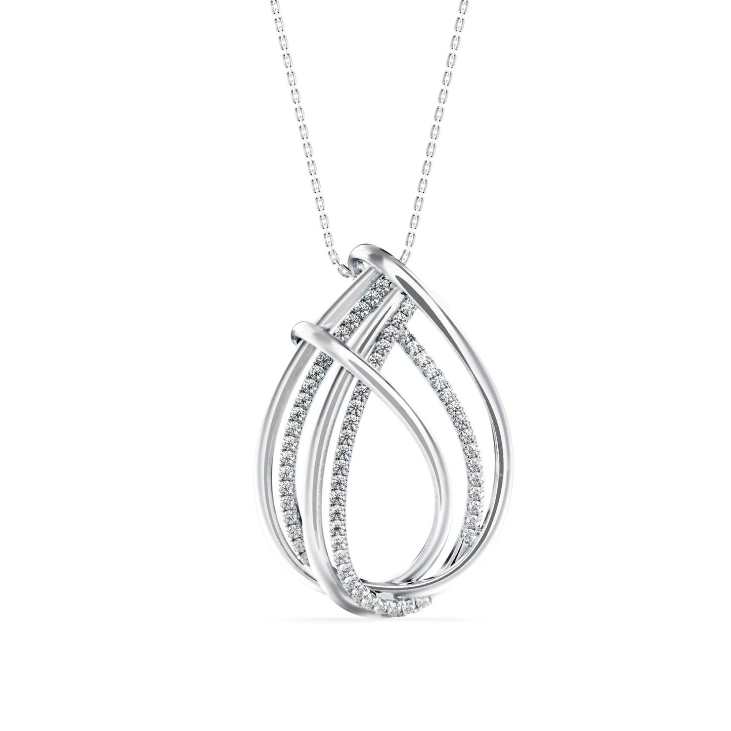 Prolate Diamond Charm Pendant Platinum