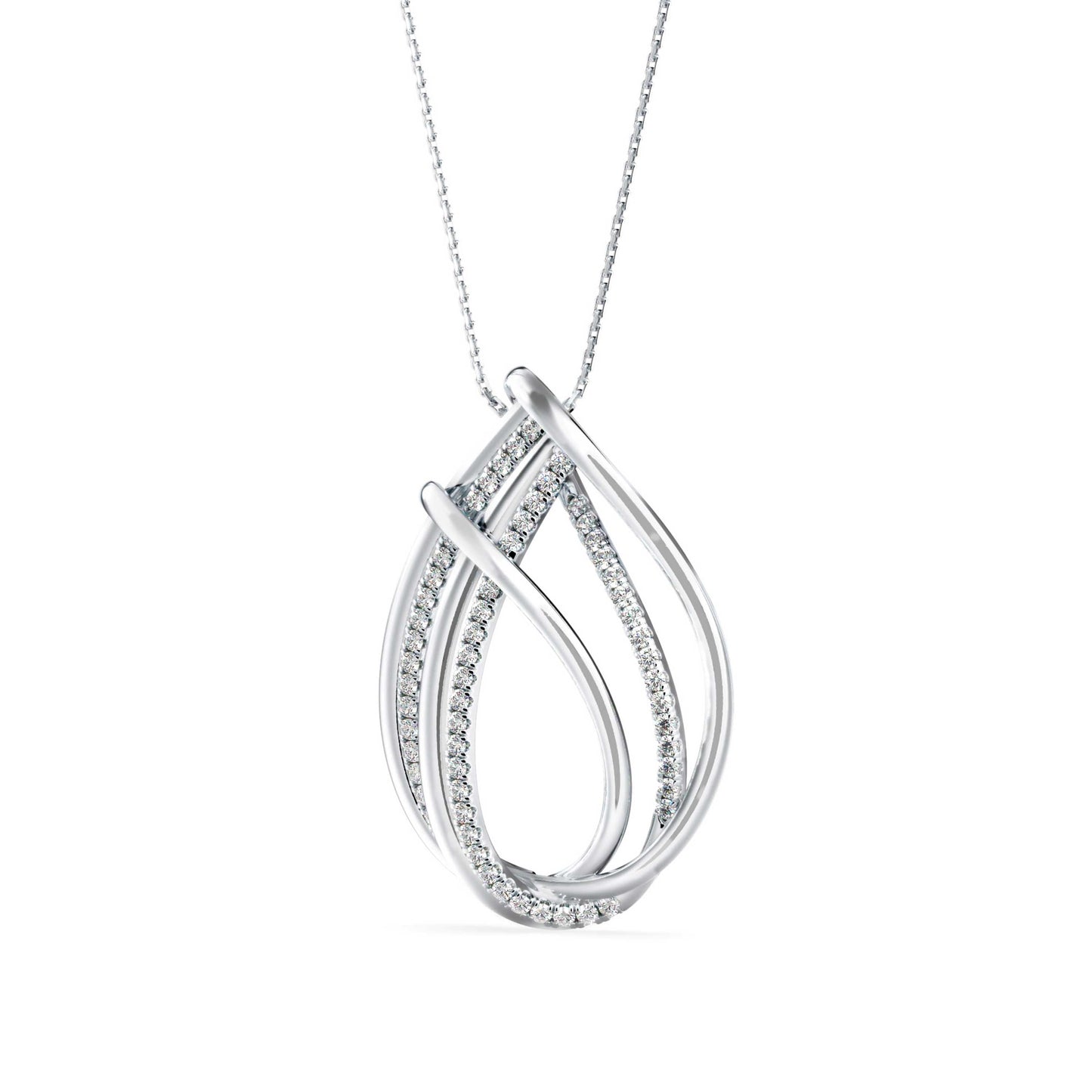 Prolate Diamond Charm Pendant Platinum