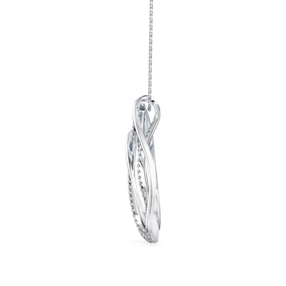 Prolate Diamond Charm Pendant Platinum