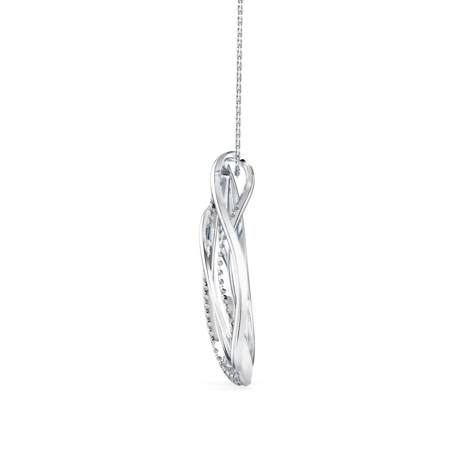 Prolate Diamond Charm Pendant White Gold