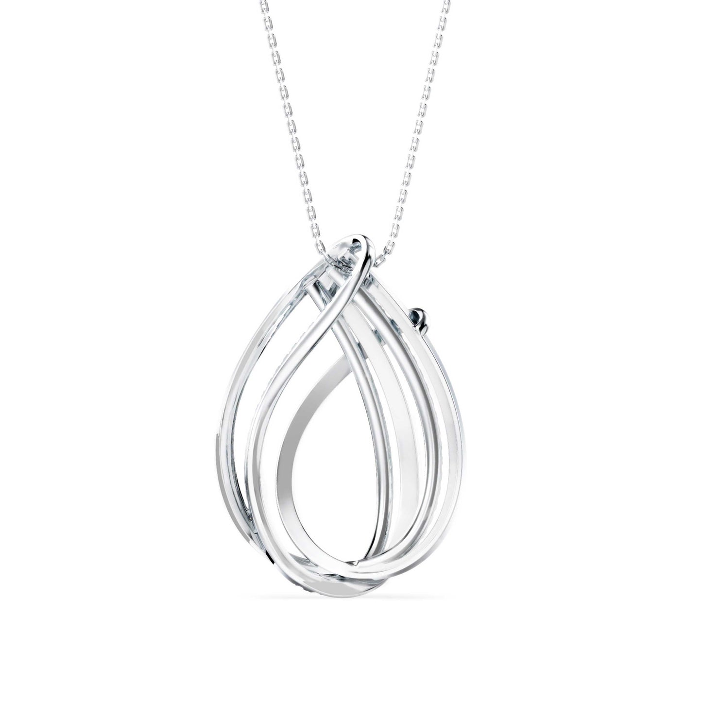 Prolate Diamond Charm Pendant Platinum