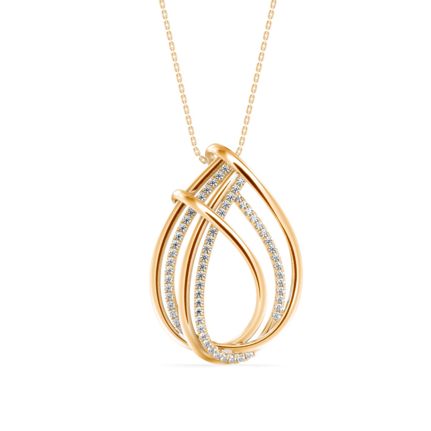 Prolate Diamond Charm Pendant Yellow Gold