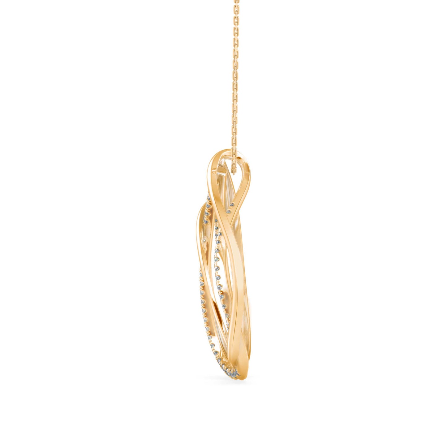 Prolate Diamond Charm Pendant Yellow Gold