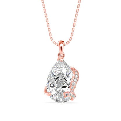 Foxy Pear Diamond Pendant Rose Gold