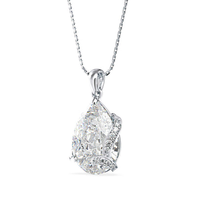 Foxy Pear Diamond Pendant White Gold