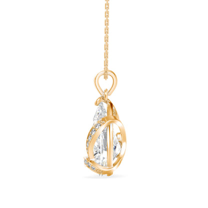 Foxy Pear Diamond Pendant Yellow Gold