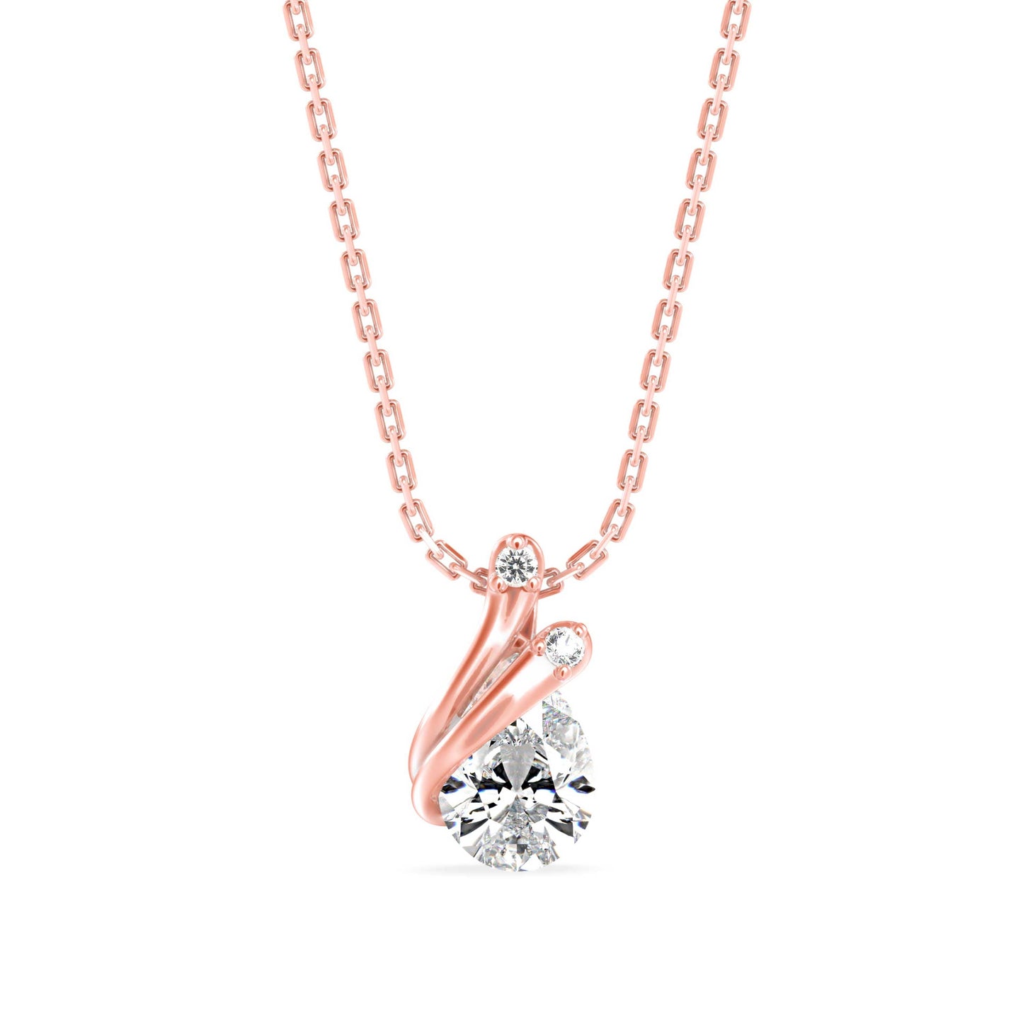 Nimble Pear Diamond Pendant Rose Gold