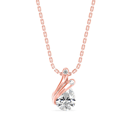 Nimble Pear Diamond Pendant Rose Gold