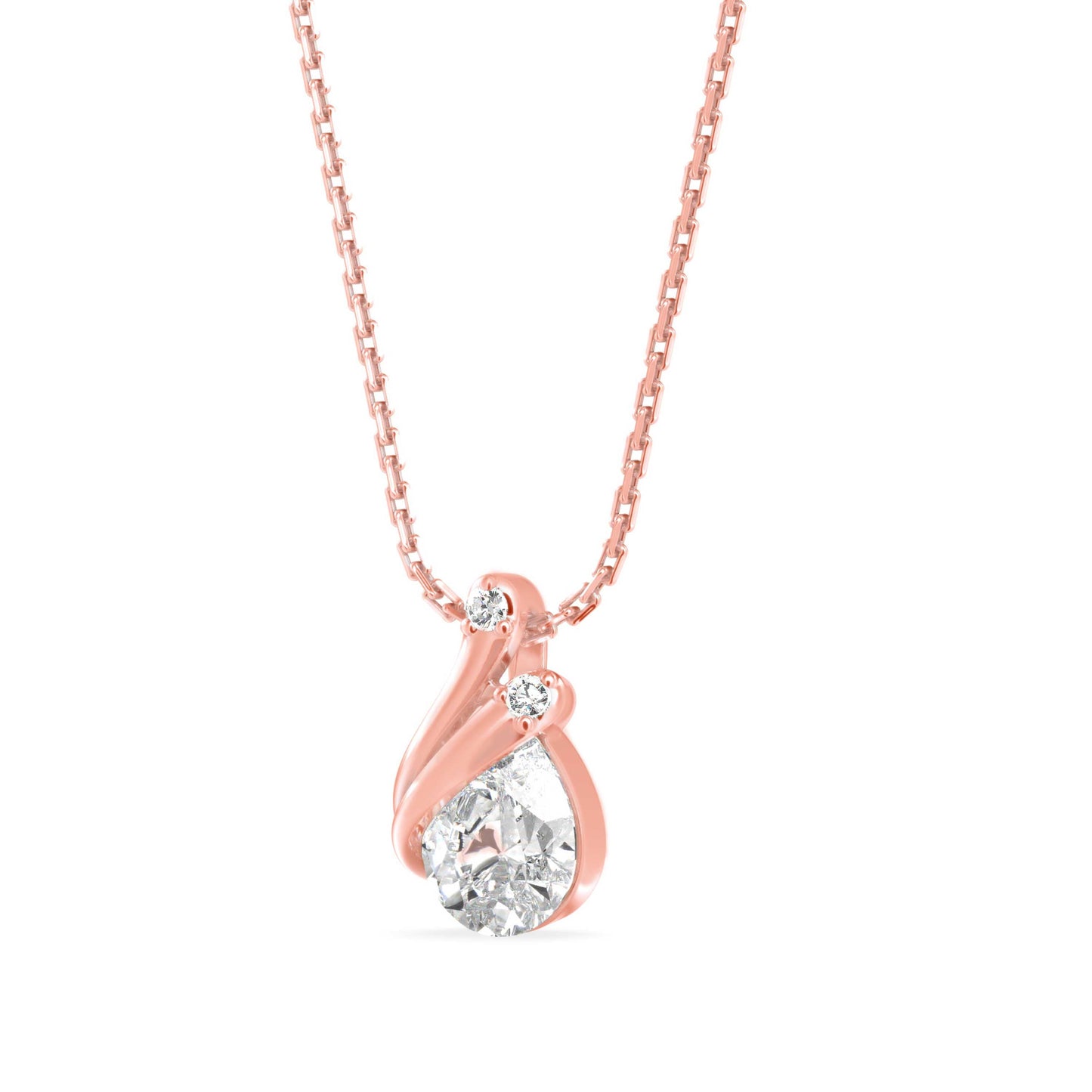 Nimble Pear Diamond Pendant Rose Gold