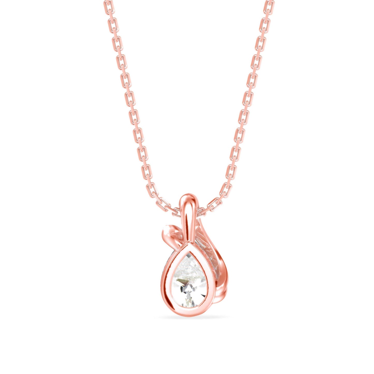 Nimble Pear Diamond Pendant Rose Gold