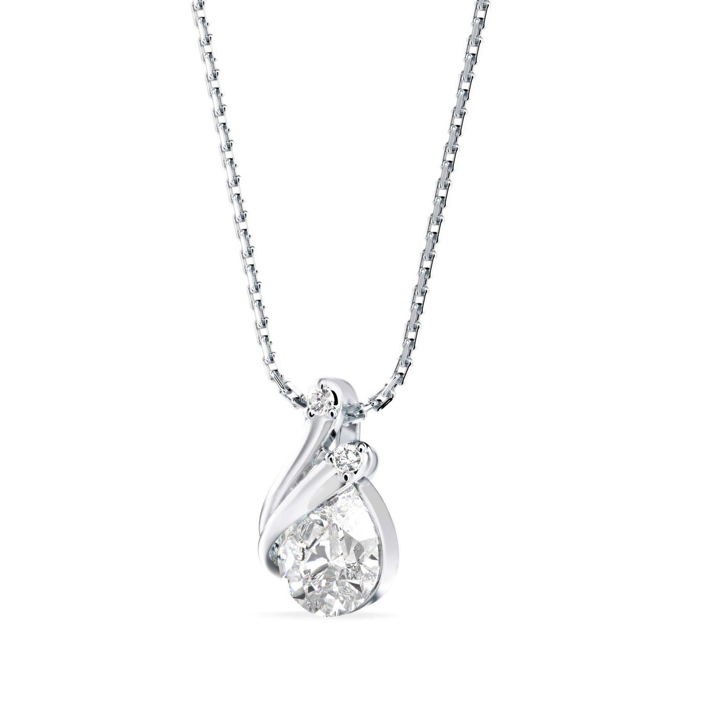 Nimble Pear Diamond Pendant Platinum