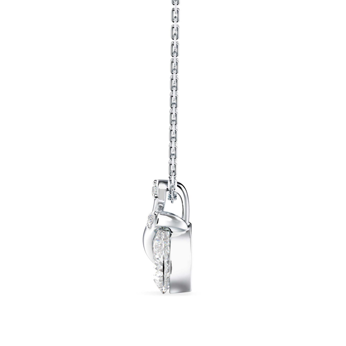 Nimble Pear Diamond Pendant Platinum