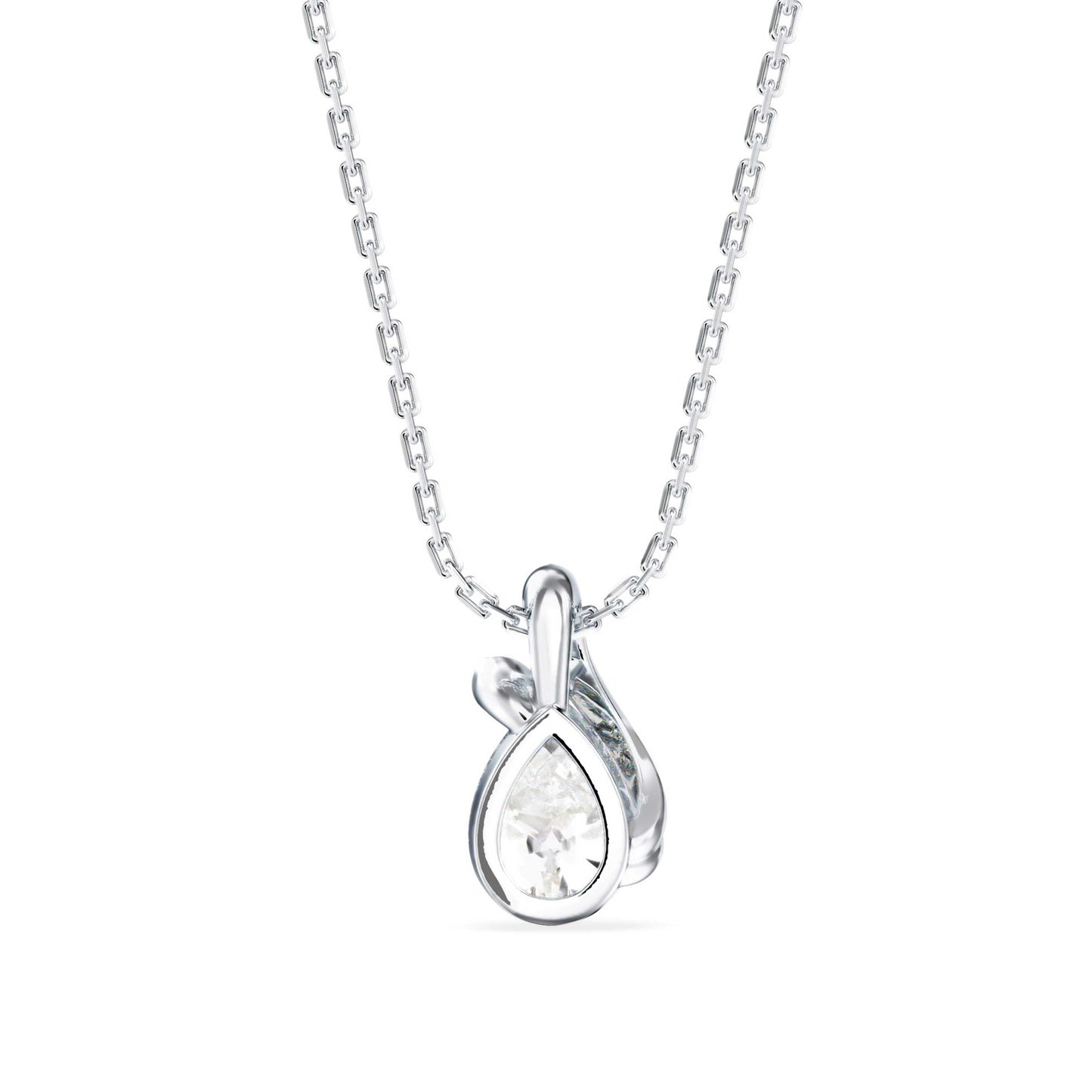 Nimble Pear Diamond Pendant Platinum