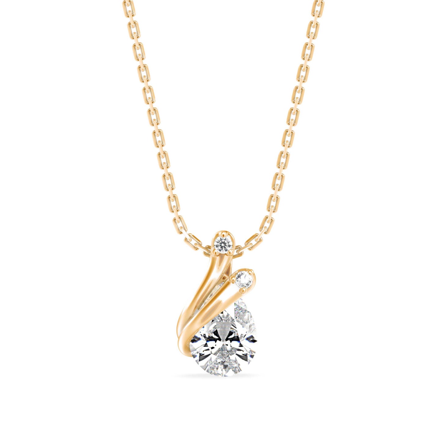 Nimble Pear Diamond Pendant Yellow Gold