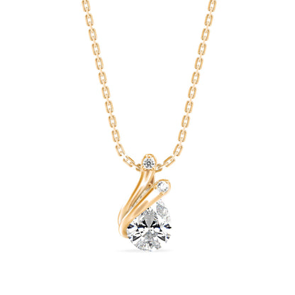 Nimble Pear Diamond Pendant Yellow Gold