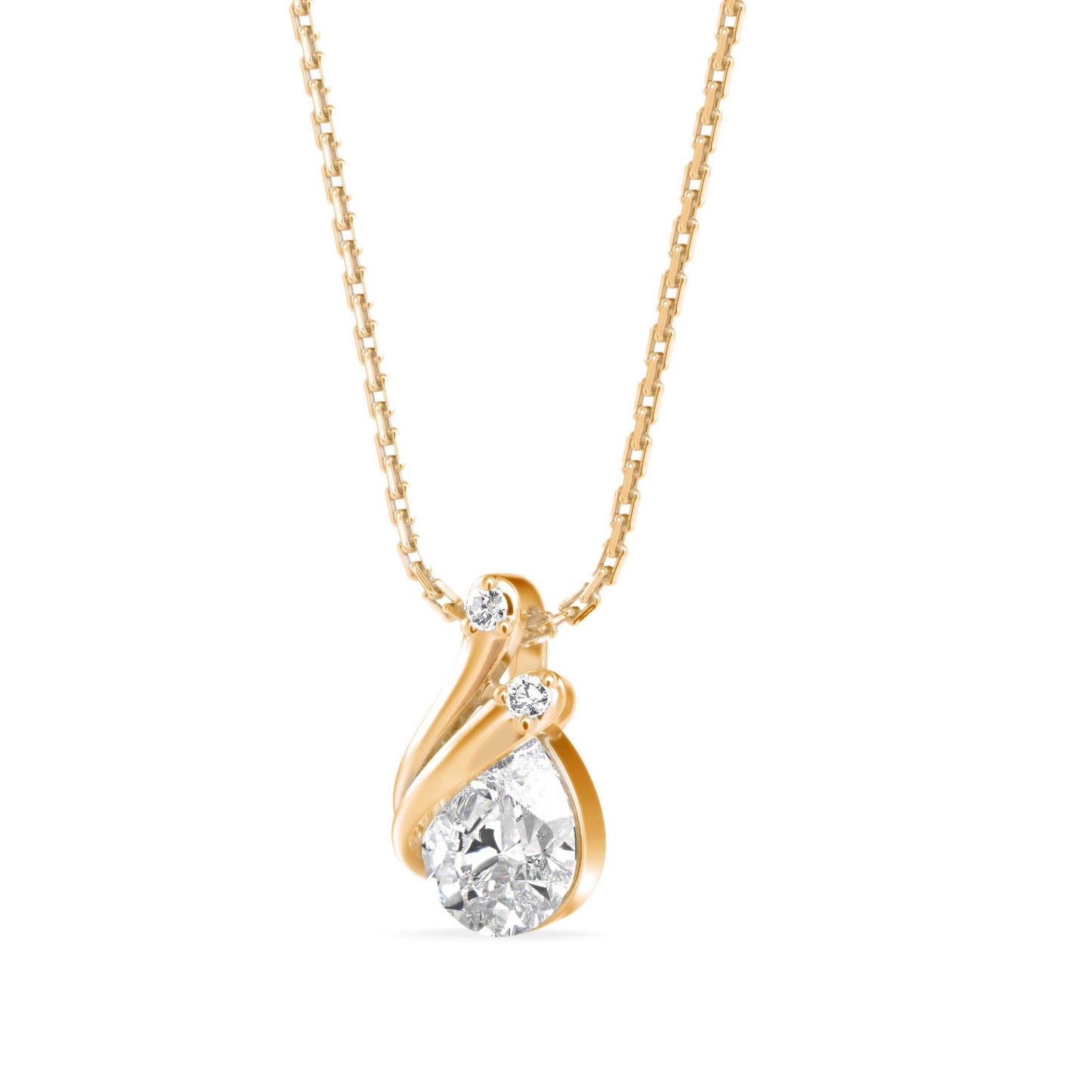 Nimble Pear Diamond Pendant Yellow Gold