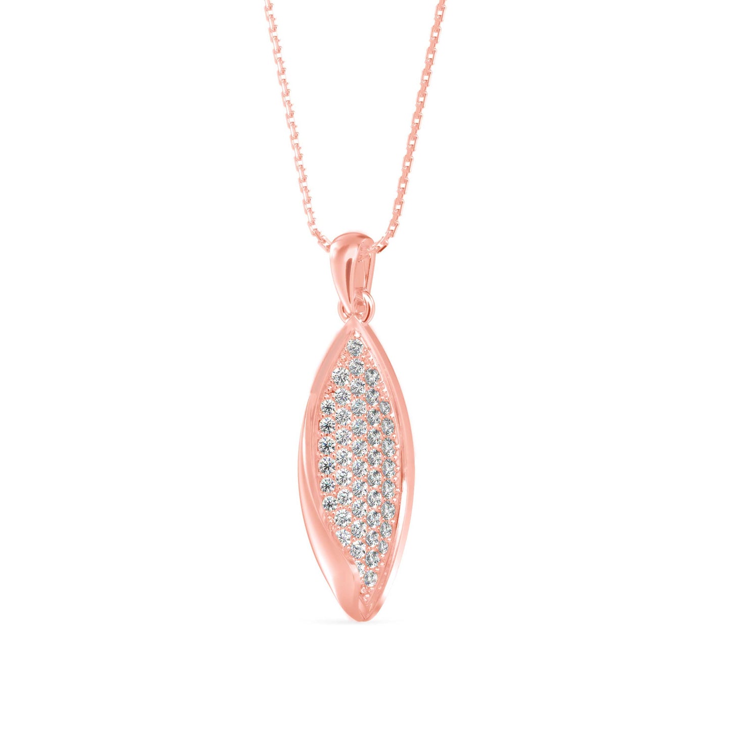 Dainty Charm Diamond Pendant Rose Gold