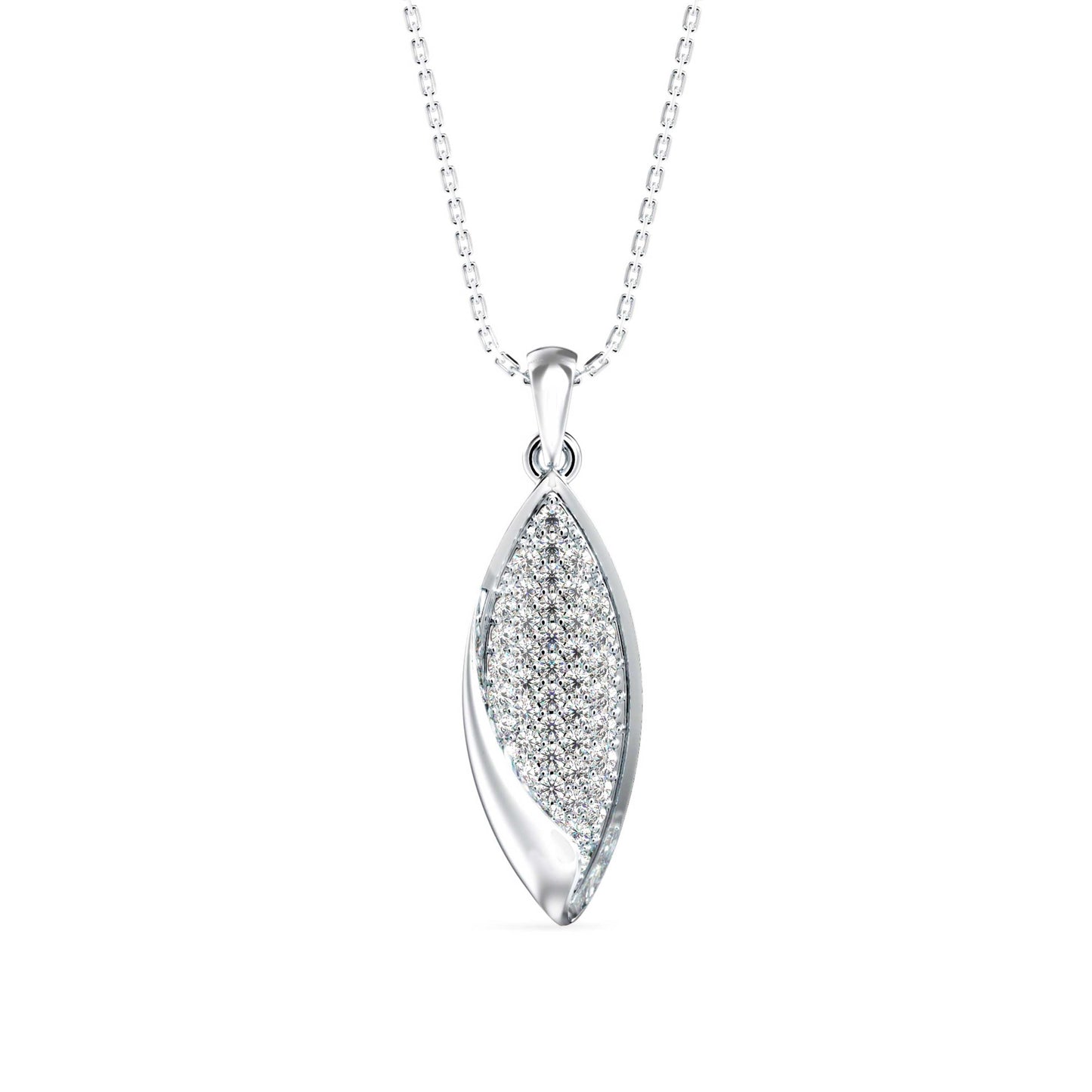 Dainty Charm Diamond Pendant White Gold