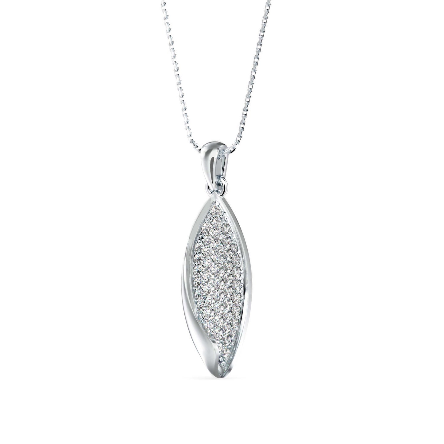 Dainty Charm Diamond Pendant White Gold