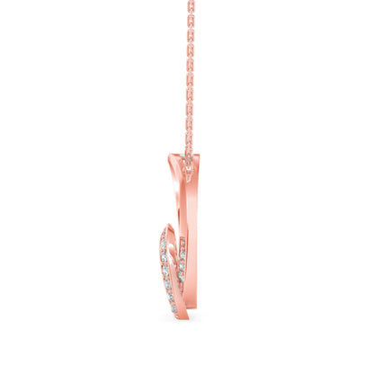 Girdle Heart Diamond Pendant Rose Gold