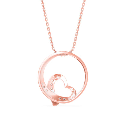 Girdle Heart Diamond Pendant Rose Gold