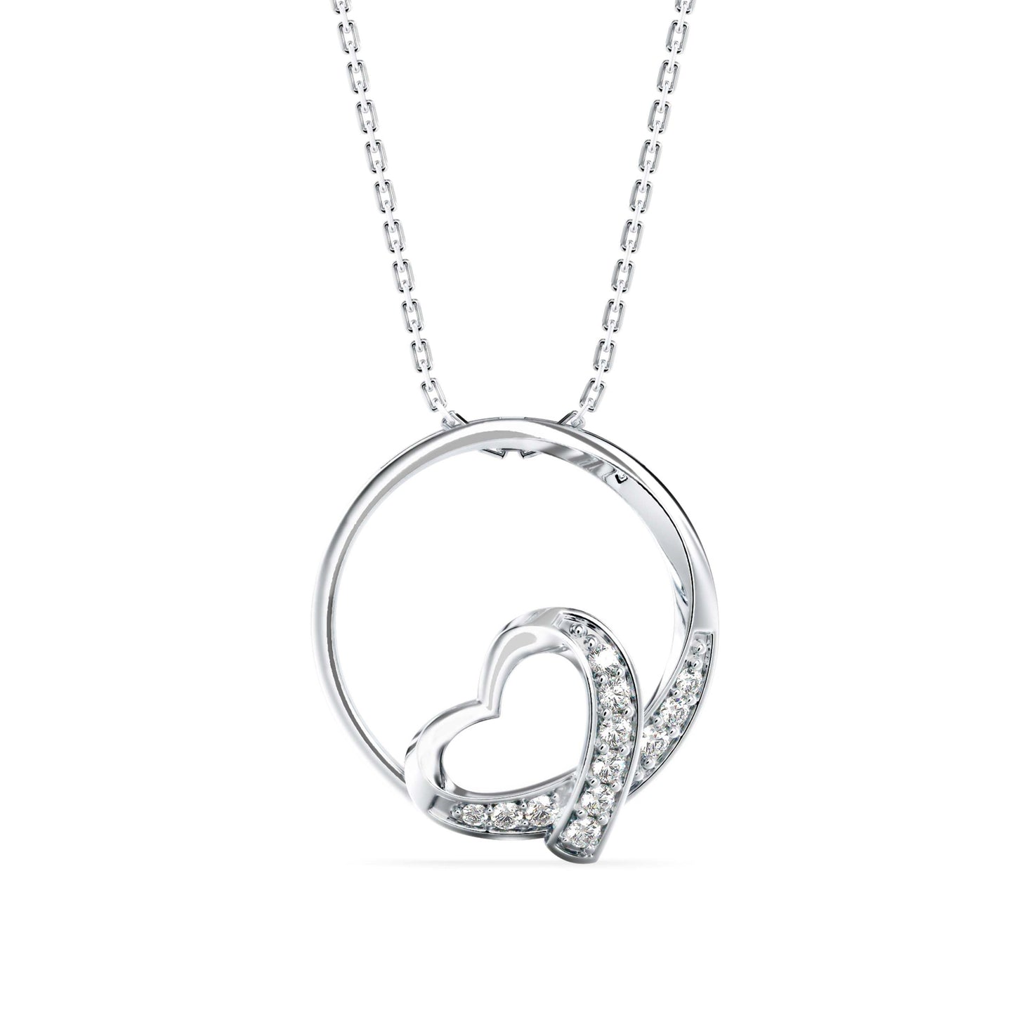 Girdle Heart Diamond Pendant Platinum