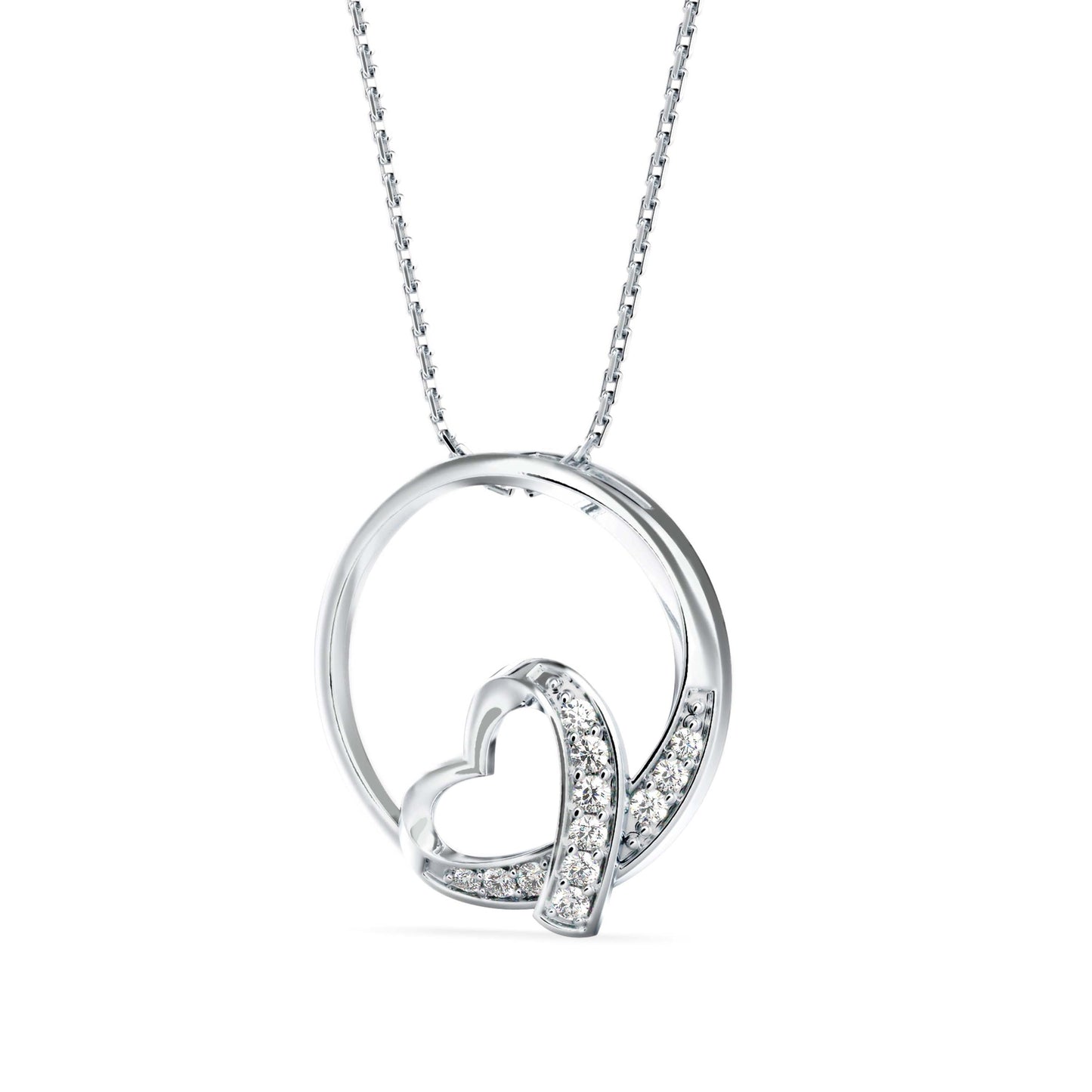 Girdle Heart Diamond Pendant Platinum