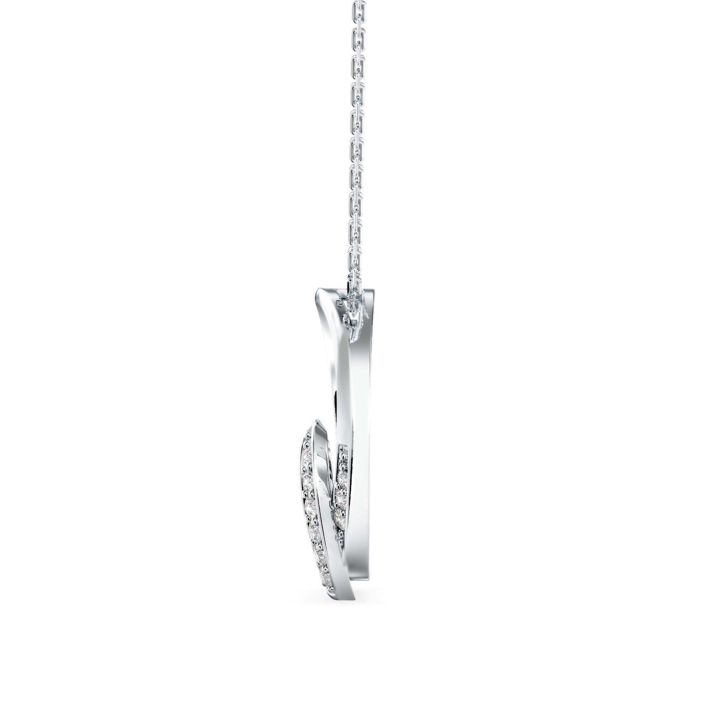 Girdle Heart Diamond Pendant White Gold