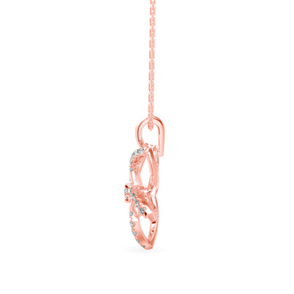 Diamond Floret Charm Pendant Rose Gold