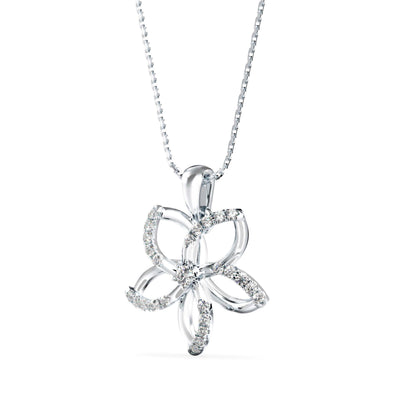 Diamond Floret Charm Pendant White Gold