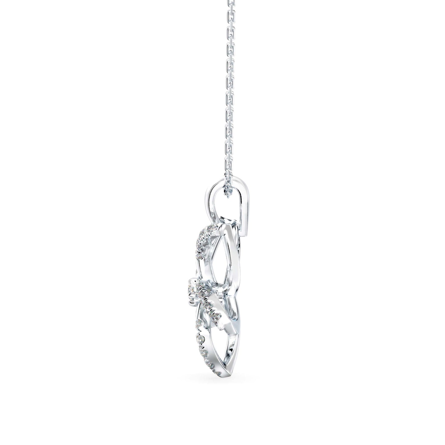 Diamond Floret Charm Pendant White Gold