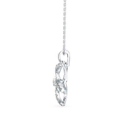 Diamond Floret Charm Pendant Platinum