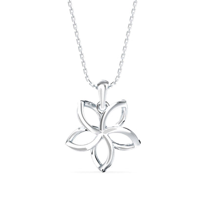 Diamond Floret Charm Pendant White Gold