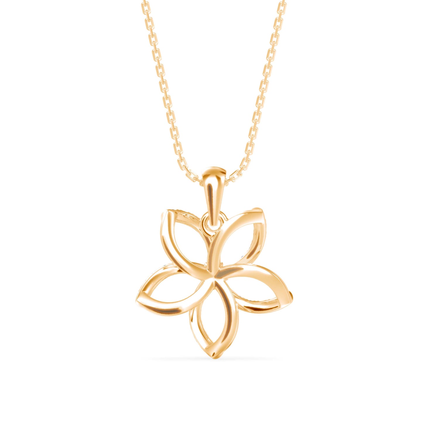 Diamond Floret Charm Pendant Yellow Gold