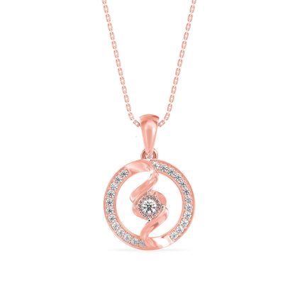 Elliptic Spiral Diamond Pendant Rose Gold