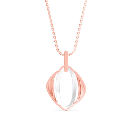 Ovate Charm Diamond Pendant Rose Gold