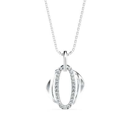 Ovate Charm Diamond Pendant Platinum