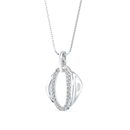 Ovate Charm Diamond Pendant Platinum