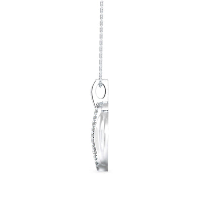 Ovate Charm Diamond Pendant Platinum