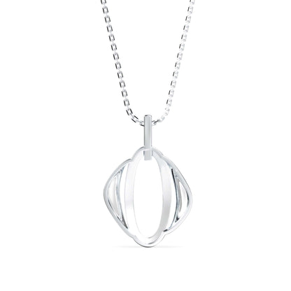 Ovate Charm Diamond Pendant White Gold