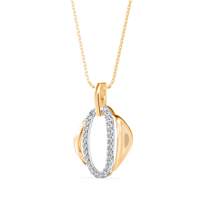 Ovate Charm Diamond Pendant Yellow Gold