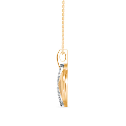 Ovate Charm Diamond Pendant Yellow Gold