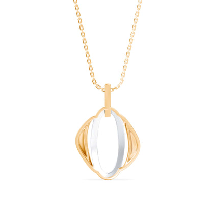 Ovate Charm Diamond Pendant Yellow Gold