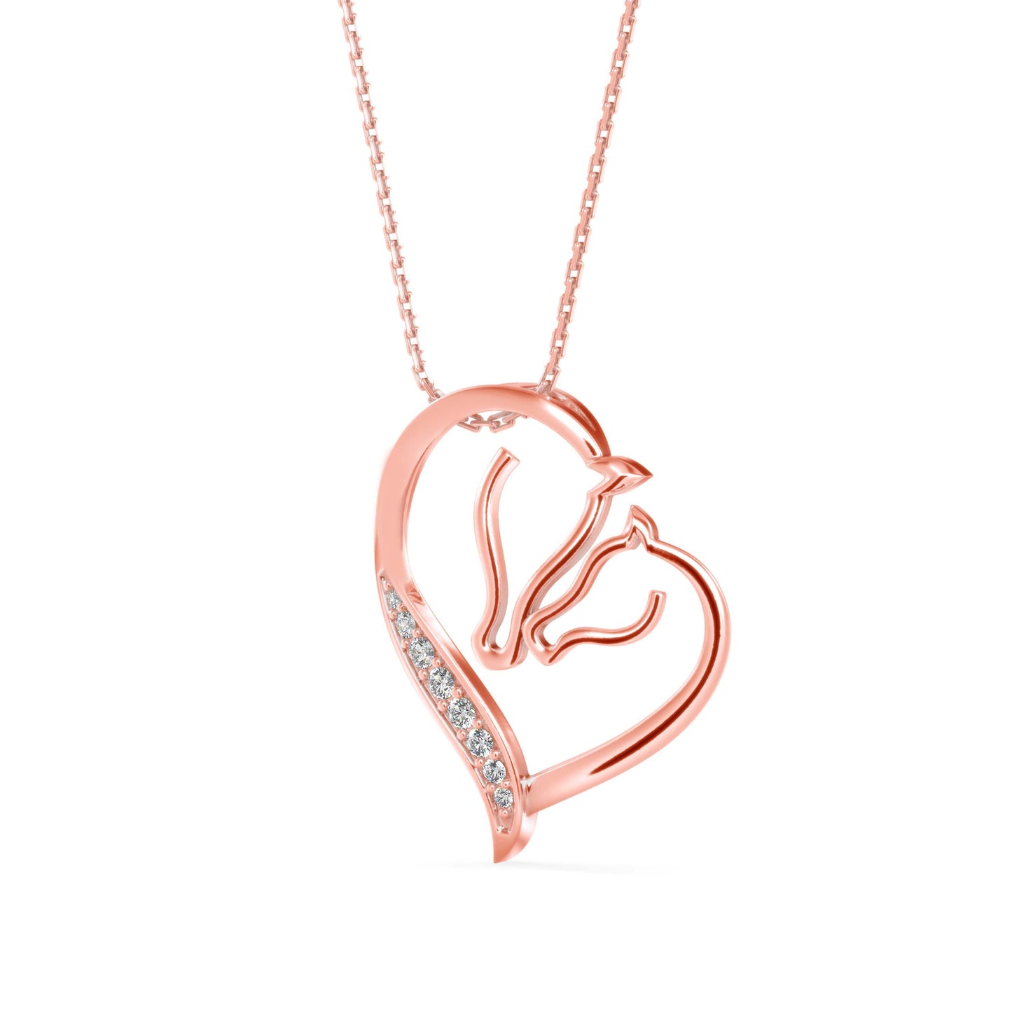 Enrich Heart Diamond Pendant Rose Gold