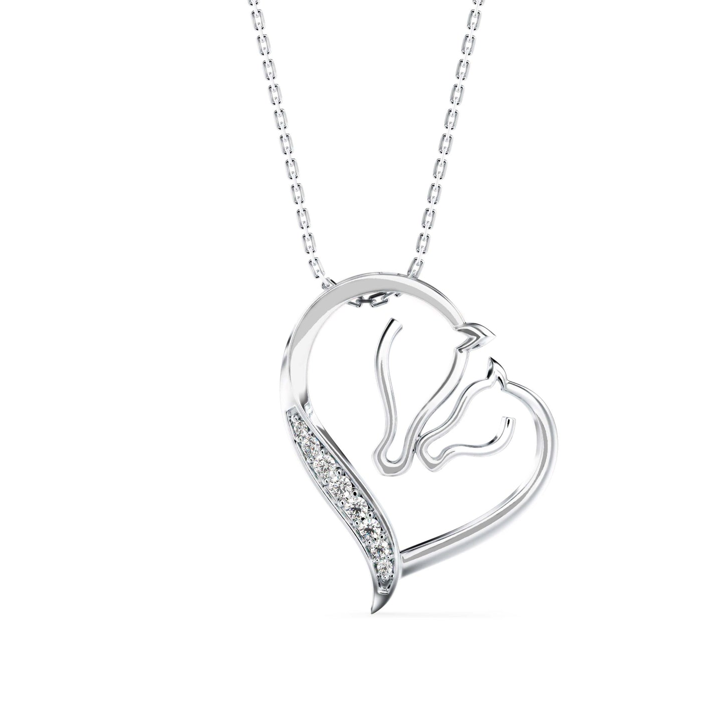 Enrich Heart Diamond Pendant White Gold