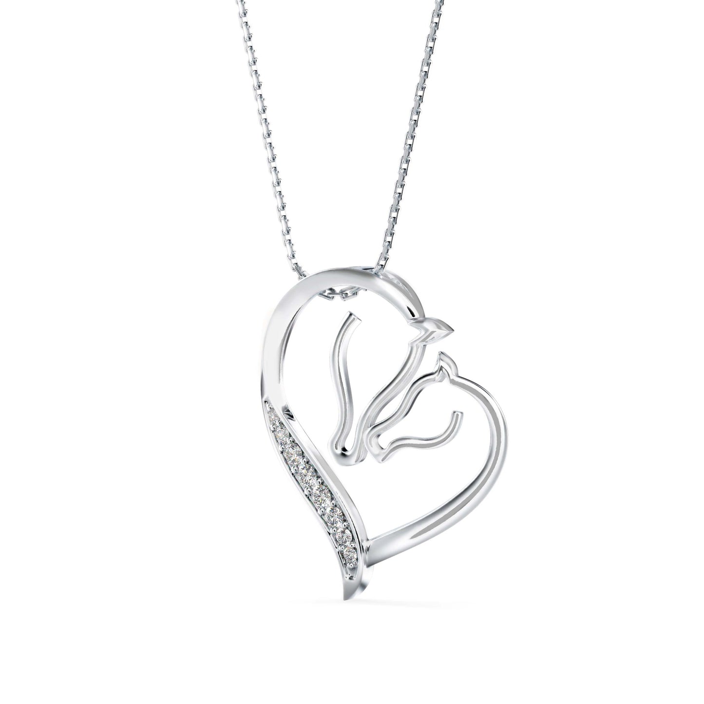 Enrich Heart Diamond Pendant White Gold